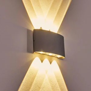 hofstein Abaiang Applique murale d'extérieur LED Argenté, 6 lumières* Lampes Modernes