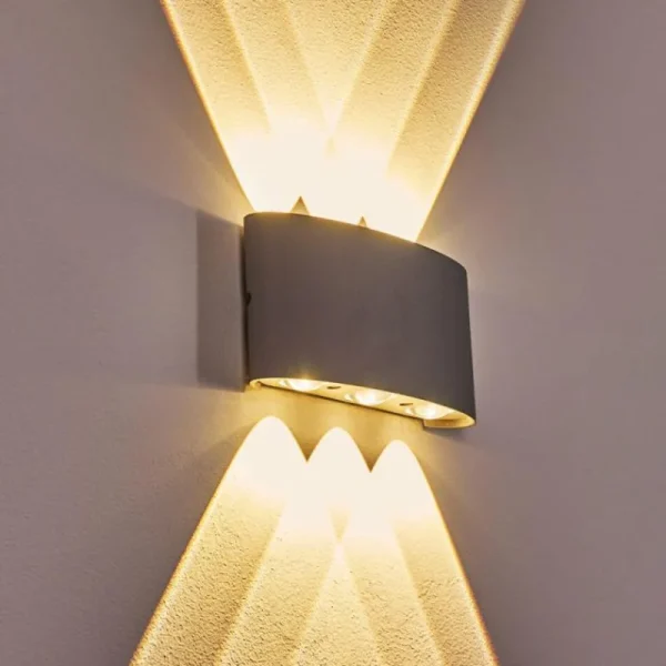 hofstein Abaiang Applique murale d'extérieur LED Argenté, 6 lumières* Lampes Modernes