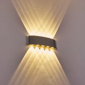 hofstein Abaiang Applique murale d'extérieur LED Argenté, 10 lumières* Lampes Modernes