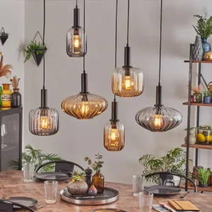 hofstein Alcofra Suspension Noir, 6 lumières* Lampes Modernes