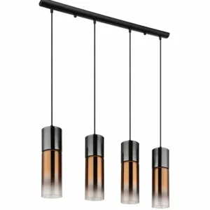 Luminaires Globo Lighting Annika Suspension Noir, 4 lumières* Lampes En Verre