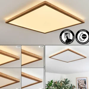 hofstein Antra Plafonnier, Panel LED Couleur bois, Blanc, 1 lumière* Lampes Modernes