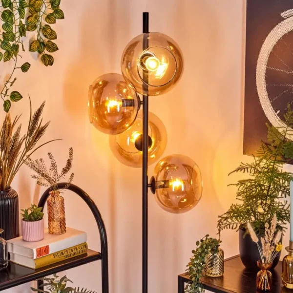 hofstein Apedo Lampadaire Ambre, 4 lumières* Lampes En Verre