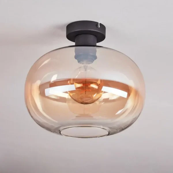 hofstein Apedo Plafonnier Ambre, Clair, 1 lumière* Lampes En Verre