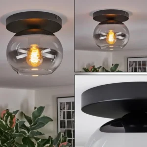 hofstein Apedo Plafonnier, Boule lumineuse Clair, Fumé, 1 lumière* Lampes Modernes