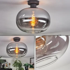 hofstein Apedo Plafonnier, Boule lumineuse Clair, Fumé, 1 lumière* Lampes Modernes