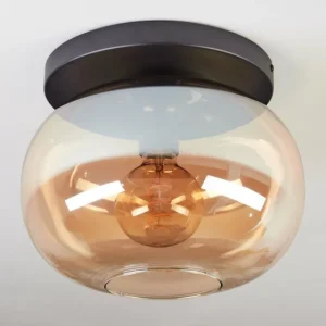 hofstein Apedo Plafonnier, Boule lumineuse Ambre, 1 lumière* Lampes En Verre