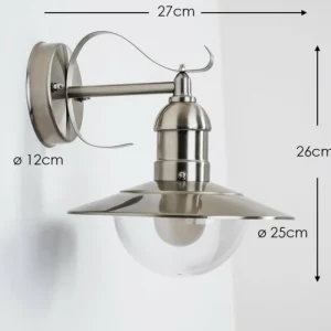 hofstein Applique extérieure Broni Acier inoxydable, 1 lumière* Lampes Modernes