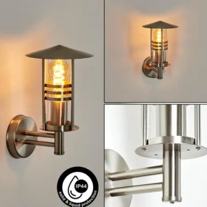 hofstein Applique extérieure Forli Acier inoxydable, Transparent, 1 lumière* Lampes Modernes