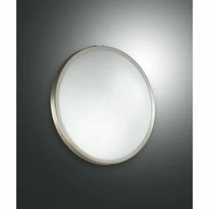 Luminaires Fabas Luce Applique Fabas Luce PLAZA Nickel mat, 1 lumière* Lampes En Verre