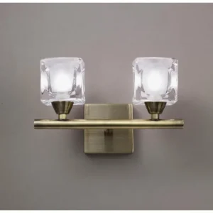 Luminaires Mantra Applique Mantra Cuadrax Laiton, 2 lumières* Lampes En Verre