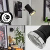 hofstein Applique murale Lanrigan Chrome, Noir, 1 lumière* Lampes En Verre