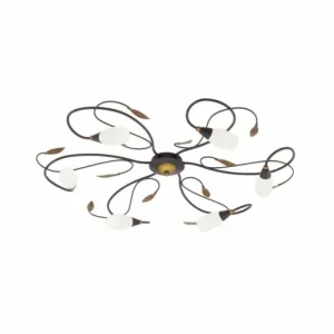 Luminaires Eglo Applique murale / Plafonnier Eglo GERBERA 1 Brun foncé* Lampes En Verre