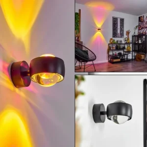 hofstein Applique murale Sapri Noir, 1 lumière* Lampes En Verre