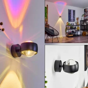 hofstein Applique murale Sapri Noir, 1 lumière* Lampes En Verre