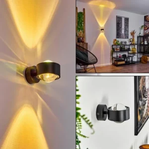 hofstein Applique murale Sapri Noir, 1 lumière* Lampes En Verre