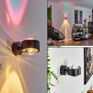 hofstein Applique murale Sapri Noir, 1 lumière* Lampes En Verre