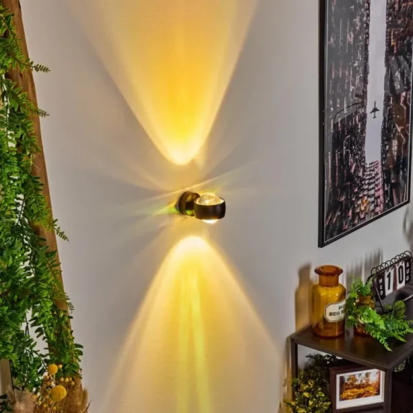 hofstein Applique murale Sapri Noir, 1 lumière* Lampes En Verre