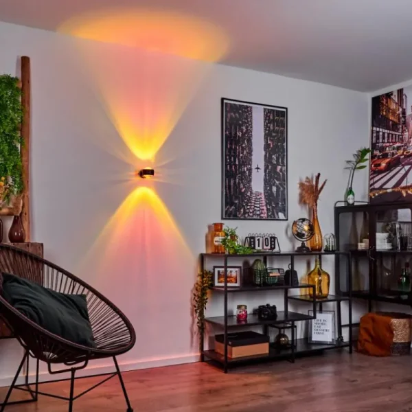 hofstein Applique murale Sapri Noir, 1 lumière* Lampes En Verre