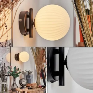 hofstein Applique murale - Verre 15 cm Chehalis Blanc, 1 lumière* Lampes Modernes