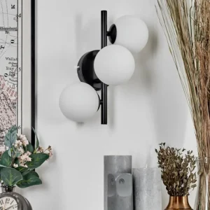 hofstein Applique murale - Verre 10 cm Chehalis Blanc, 3 lumières* Lampes En Verre