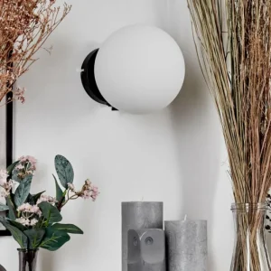 hofstein Applique murale - Verre 15 cm Chehalis Blanc, 1 lumière* Lampes En Verre