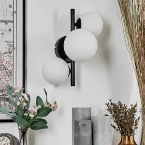 hofstein Applique murale - Verre 10 cm, 12 cm Chehalis Blanc, 3 lumières* Lampes En Verre