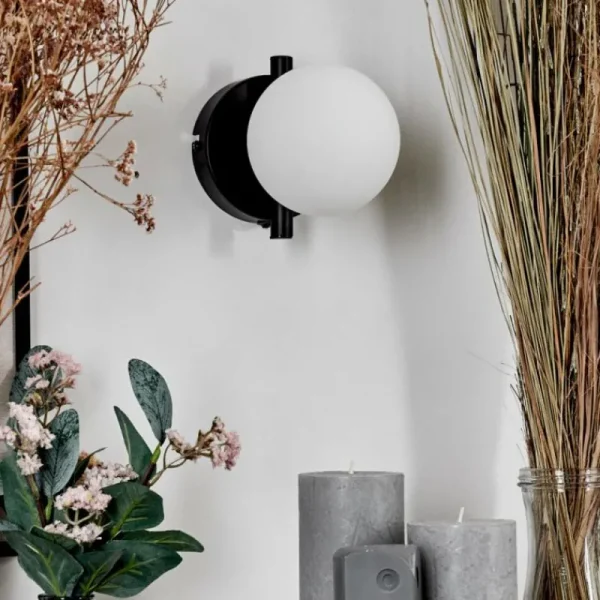 hofstein Applique murale - Verre 10 cm Chehalis Blanc, 1 lumière* Lampes En Verre