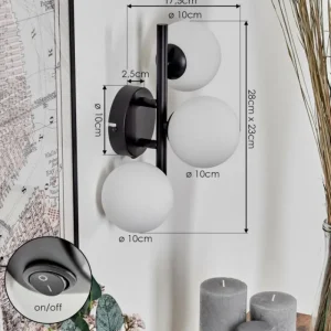 hofstein Applique murale - Verre 10 cm Chehalis Blanc, 3 lumières* Lampes En Verre