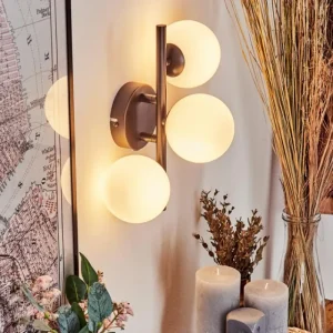 hofstein Applique murale - Verre 10 cm Chehalis Blanc, 3 lumières* Lampes En Verre