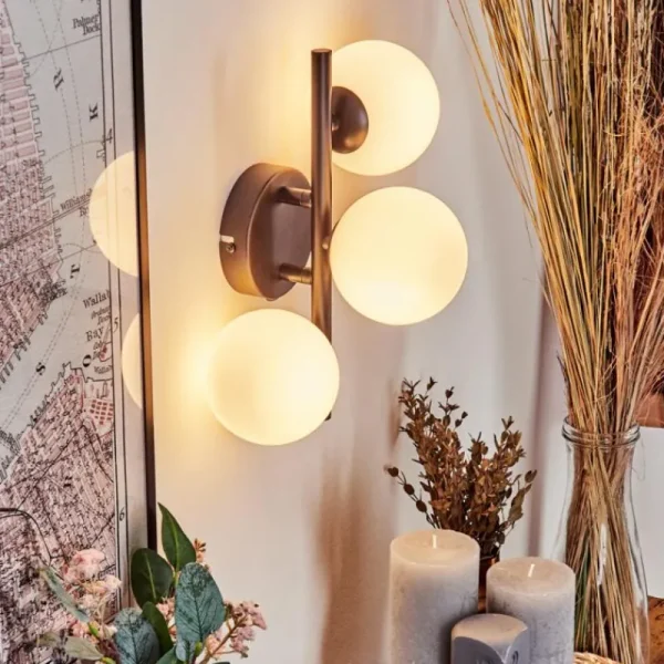 hofstein Applique murale - Verre 10 cm Chehalis Blanc, 3 lumières* Lampes En Verre