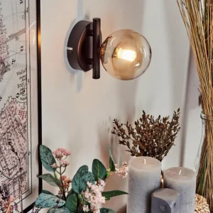 hofstein Applique murale - Verre 10 cm Chehalis Ambre, 1 lumière* Lampes En Verre