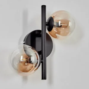 hofstein Applique murale - Verre 10 cm Chehalis Ambre, Clair, 2 lumières* Lampes En Verre