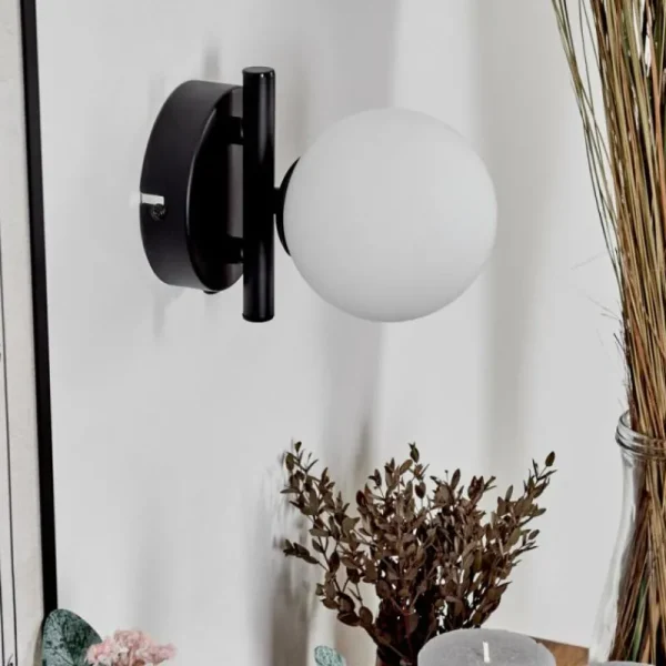 hofstein Applique murale - Verre 10 cm Chehalis Blanc, 1 lumière* Lampes En Verre