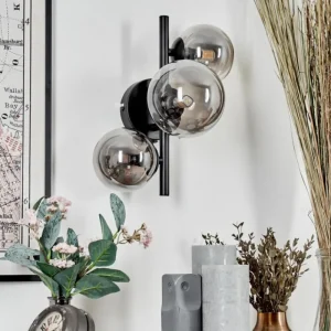 hofstein Applique murale - Verre Chehalis Fumé, 3 lumières* Lampes Modernes