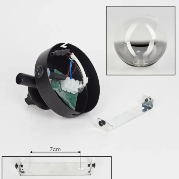 hofstein Applique murale - Verre Chehalis Clair, Fumé, 1 lumière* Lampes Modernes