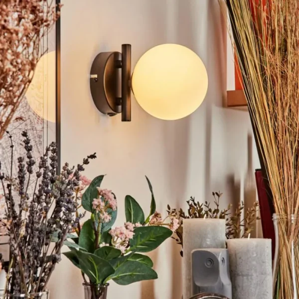 hofstein Applique murale - Verre Chehalis Blanc, 1 lumière* Lampes En Verre