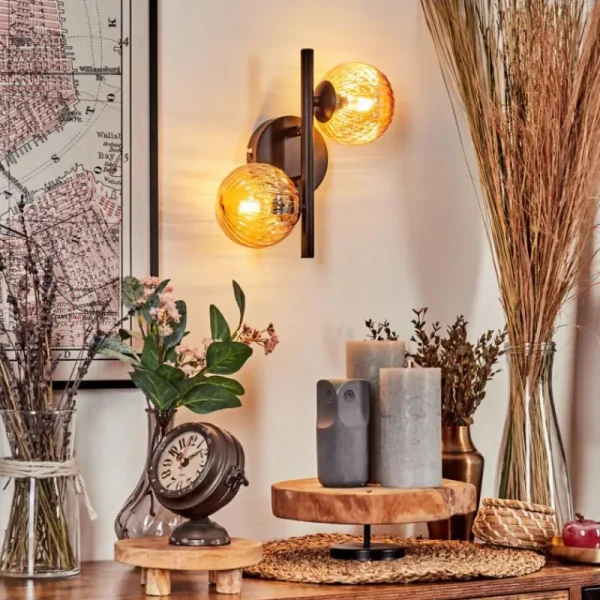 hofstein Applique murale - Verre Chehalis Ambre, 2 lumières* Lampes Modernes