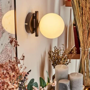 hofstein Applique murale - Verre Chehalis Blanc, 1 lumière* Lampes En Verre