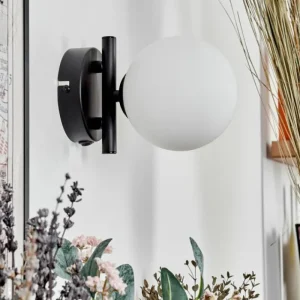 hofstein Applique murale - Verre Chehalis Blanc, 1 lumière* Lampes En Verre