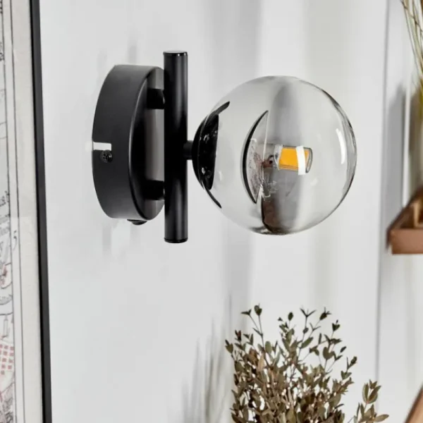 hofstein Applique murale - Verre Chehalis Clair, Fumé, 1 lumière* Lampes Modernes