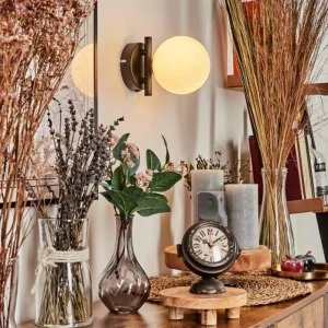 hofstein Applique murale - Verre Chehalis Blanc, 1 lumière* Lampes En Verre