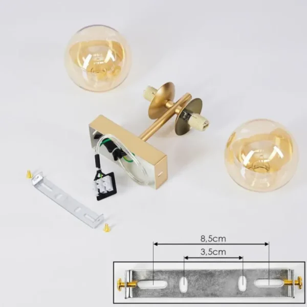 hofstein Applique murale Alden Laiton, 2 lumières* Lampes En Verre