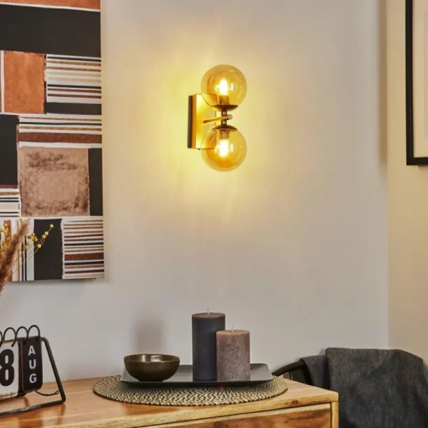 hofstein Applique murale Alden Laiton, 2 lumières* Lampes En Verre