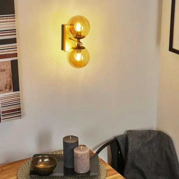 hofstein Applique murale Alden Laiton, 2 lumières* Lampes En Verre