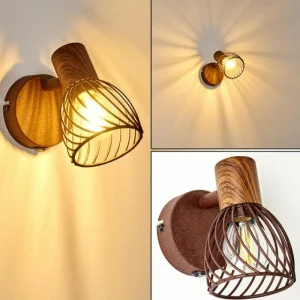 hofstein Applique murale Arjen Bois foncé, Rouille, 1 lumière* Lampes Modernes