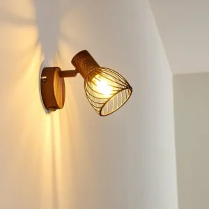 hofstein Applique murale Arjen Bois foncé, Rouille, 1 lumière* Lampes Modernes