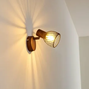 hofstein Applique murale Arjen Bois foncé, Rouille, 1 lumière* Lampes Modernes