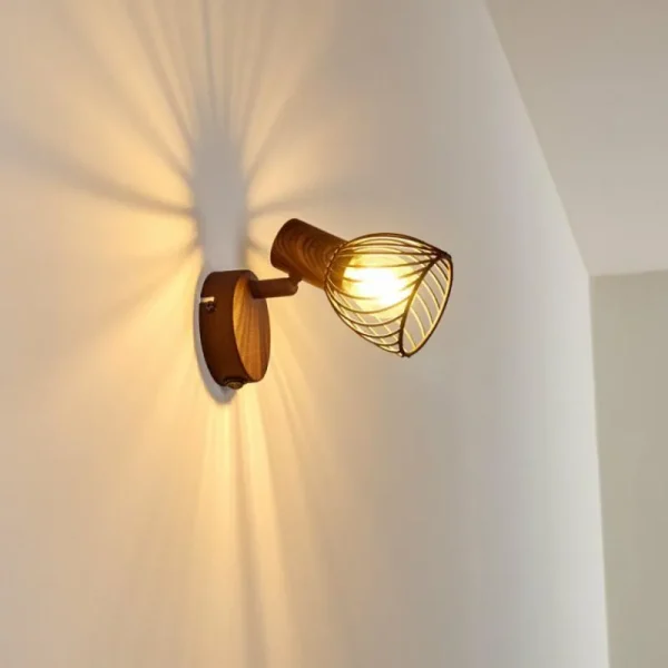 hofstein Applique murale Arjen Bois foncé, Rouille, 1 lumière* Lampes Modernes