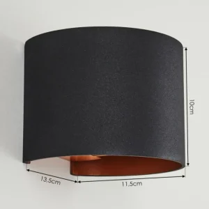 hofstein Applique murale Badajoz Cuivre, Noir, 1 lumière* Lampes Modernes